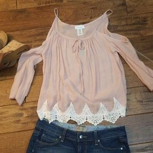 Pink off shoulder top